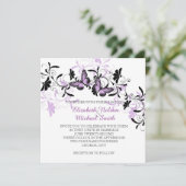 Invitation Elégant Floral Lavender Butterfly Wedding Invitati (Debout devant)