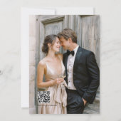 Invitation Elegant Floral Magnolia Wedding Photo QR Code (Dos)