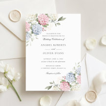 Élégant floral mariage aux hortensias roses et ble