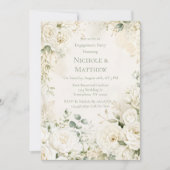 Invitation Élégant Floral Mariage Fiançailles  (Devant)