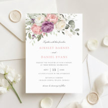 Élégant floral mariage rose pourpre verdure