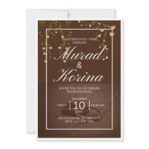 Élégant floral marron foncé 