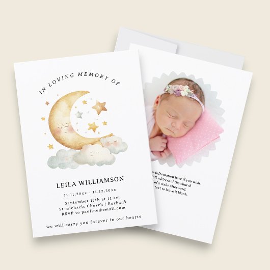 Invitation Elegant Floral Memorial Announcement