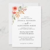 Invitation Elégant floral moderne aquarelle verte (Devant)