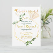 Invitation Élégant Floral Moderne Chic Engagement Party (Debout devant)