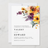 Invitation Elégant Floral Moderne Mariage de automne Invitati (Devant)