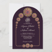 Invitation Élégant Floral Motif Arch Mariage (Devant)