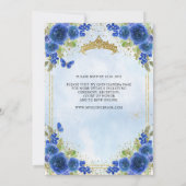 Invitation Elégant Floral Navy Blue Gold Tiara Quinceañera (Dos)