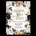 Invitation Elégant floral noir et or 30e anniversaire<br><div class="desc">Elégant Black and Gold Floral 30e anniversaire Invitation pour les femmes. Il Est Facile De Changer L'Exemple De Texte En Vous Propre En Cliquant Sur Personnaliser. Cliquez Sur Personnaliser/Modifier Avec L'Outil De Conception Pour Modifier Le Type De Police, La Couleur De Police, La Taille De Police Ou Pour Ajouter/Supprimer/Modifier Le...</div>