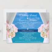Invitation Elégant Floral Ocean Beach Mariage d'été Détails (Devant)