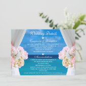 Invitation Elégant Floral Ocean Beach Mariage d'été Détails (Debout devant)