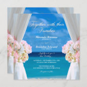 Invitation Elégant Floral Ocean Beach Mariage été (Devant / Derrière)
