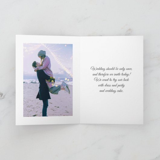 Invitation Elégant Floral Ocean Beach Mariage été (Intérieur)