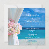 Invitation Elégant Floral Ocean Beach Mariage été (Devant)