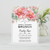 Invitation Elegant Floral Pink Bridal Shower (Debout devant)