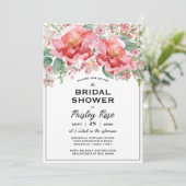 Invitation Elegant Floral Pink Bridal Shower (Debout devant)