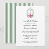 Invitation Elegant Floral Pink Peony Monogram Wedding (Devant / Derrière)