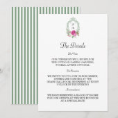 Invitation Elegant Floral Pink Peony Monogram Wedding (Devant / Derrière)