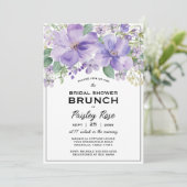 Invitation Elegant Floral Purple Bridal Shower (Debout devant)