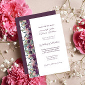 Invitation Élégant floral | Purple Mariage Garland