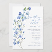 Invitation Élégant Floral Quelque chose de bleu Fête des mari (Devant)