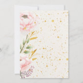 Invitation Élégant Floral Rose and Gold 75e anniversaire (Dos)