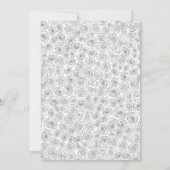 Invitation Elegant Floral Rose Black White Wedding (Dos)