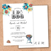 Invitation Elégant Floral Rustic I Do BBQ Engagement Party