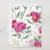 Invitation Élégant Floral Rustique Bourgogne Mariage rose (Dos)