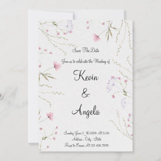 Invitation Élégant Floral Save The Date Mariage