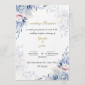 Invitation Elegant Floral Script  Personalized Wedding Card (Devant)