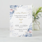 Invitation Elegant Floral Script  Personalized Wedding Card (Debout devant)