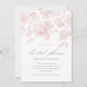 Invitation Élégant Floral Script Rose Fête de Mariage (Devant)
