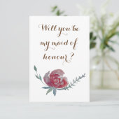 Invitation Élégant, Floral Serez-vous ma servante d'honneur (Debout devant)