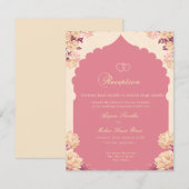 Invitation Elegant Floral Sikh wedding reception (Devant / Derrière)