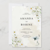 Invitation Élégant floral simple Mariage (Devant)