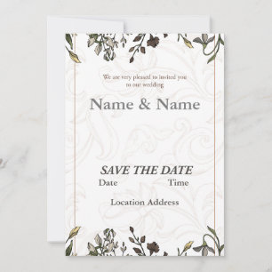 Invitation Élégant floral simple personnalisable