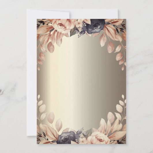 Invitation Élégant Floral, String Lights 85e anniversaire (Dos)