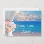 Invitation Elégant Floral Summer Sunset Ocean Beach Mariage (Devant)