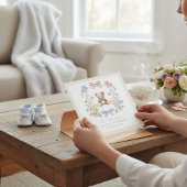 Invitation Elegant Floral Teddy  pastel  baby shower QR code