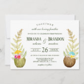 Invitation Elégant Floral Tropical Beach Hawaii Mariage (Devant)