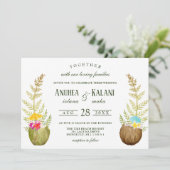 Invitation Elégant Floral Tropical Hawaii Beach Mariage (Debout devant)