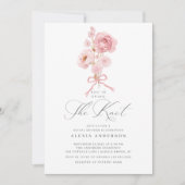 Invitation Elégant floral Tying Fête des mariées noeud (Devant)