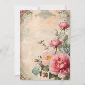 Invitation Élégant Floral Vintage Junk Journal Mariage (Dos)