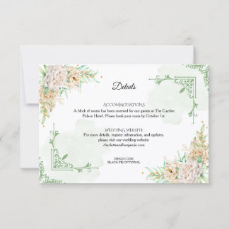 Invitation Elegant Floral Vintage Wedding Details Card