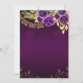 Invitation Élégant Floral Violet Cheval Quinceañera (Dos)