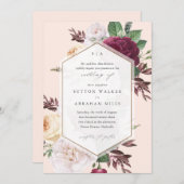 Invitation Elegant Floral Wedding (Devant / Derrière)