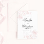 Invitation Elegant Floral Wedding<br><div class="desc">Ce Faire-part de mariage Vintage floral rose flou présente des botaniques roses romantiques, des noms de script et un type classique. Les fleurs douces rendent cette invitation féminine, mais pas trop. Parfait pour un mariage d'inspiration vintage, un mariage de jardin extérieur ou un mariage classique et intemporel. Cliquez sur le...</div>