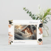 Invitation Elegant Floral Wedding Announcement Card (Debout devant)