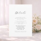Invitation Elegant Floral Wedding Details Card | Double-Sided